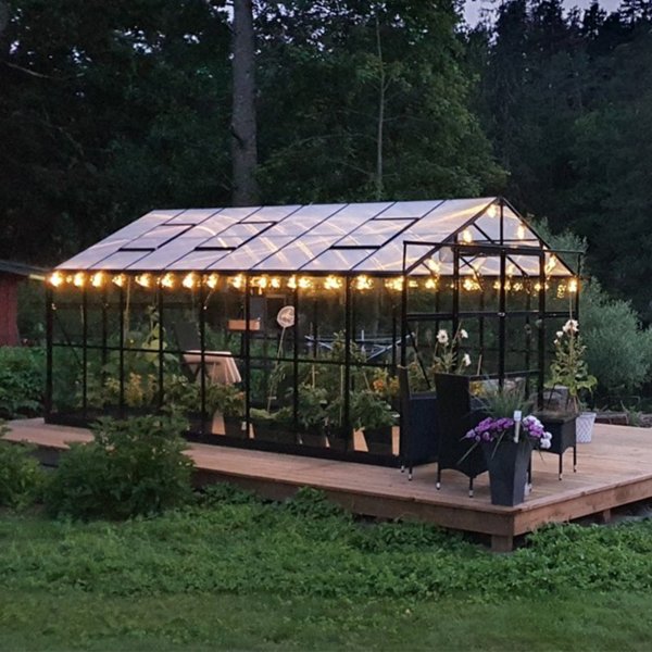 Drivhus 12,7m� | 5 �rs stormgaranti | 4 mm sikkerhetsglass