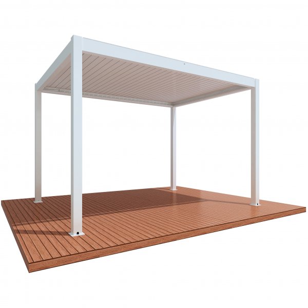 Hvit Premium Pergola | Motordrevet lamelltak Hvit Premium Pergola | Motordrevet lamelltak