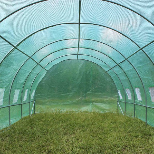 Tunneldrivhus 18m | Stlramme med PE plastdeksel