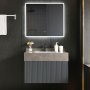 Baderomspakke 100cm | Slitesterk sintret stein | LED speil | Cirrus grå