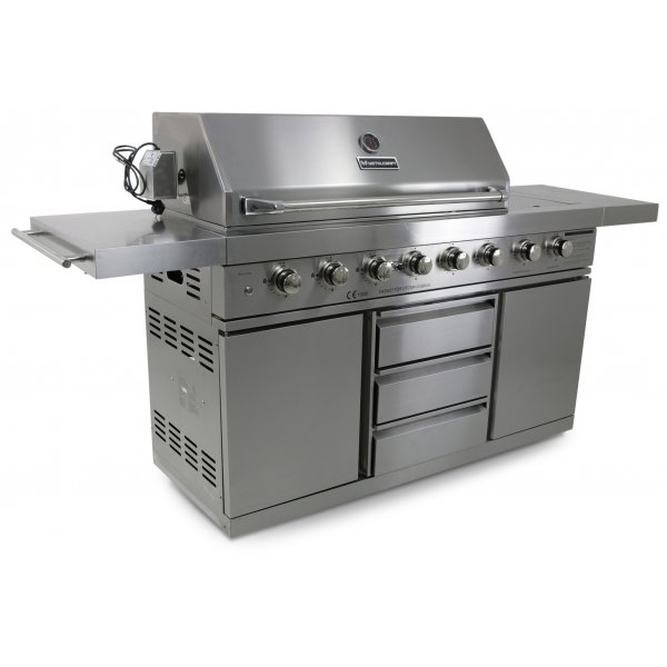 Stor rustfri gassgrill/utekjkken med varmluftsfunksjon | New Orleans