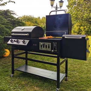 Kombinert kull- og gassgrill med røyker | Cleveland Kombinert kull- og gassgrill med røyker | Cleveland