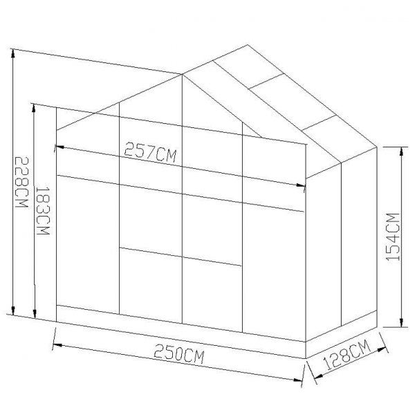Drivhus 3,3m | 4mm sikkerhetsglass | 5 rs stormgaranti