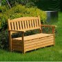 Hagebenk i tre med oppbevaring | Benk med oppbevaringsboks | 125 � 59 � 88 cm