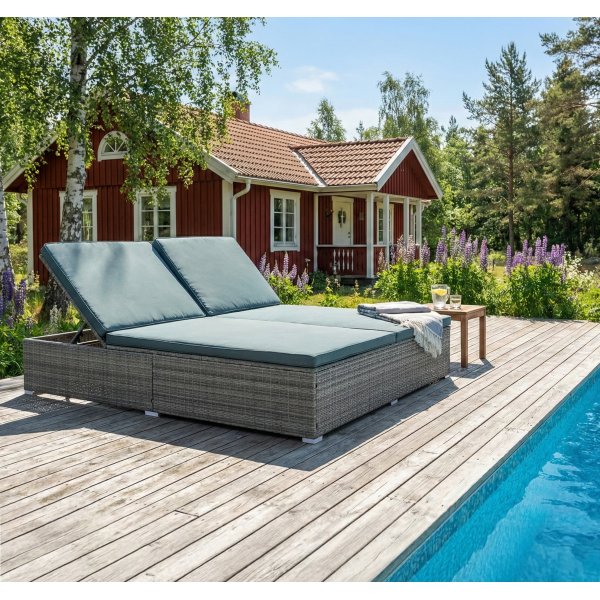 Solseng utend�rs | Justerbar rygg | Pute inkludert | Glyxn�s Gr�