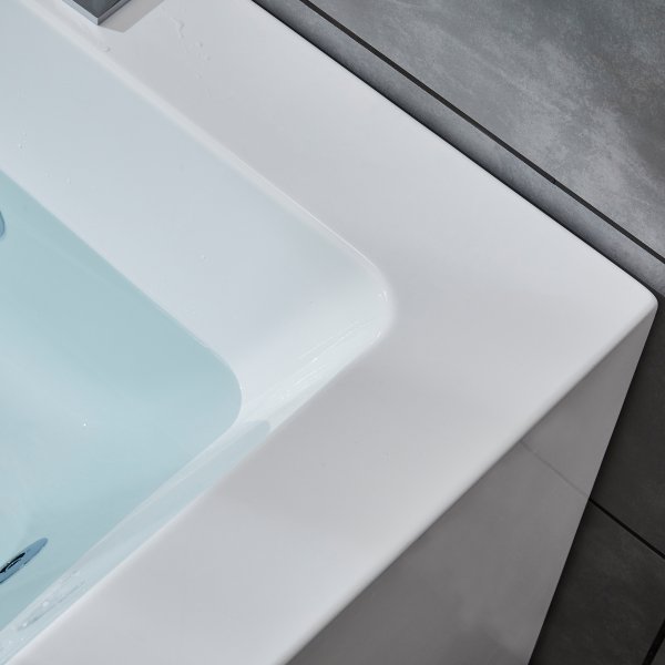 Boblebadekar med glassfront 170x80 cm | Ergonomisk nakkest�tte | BK-019