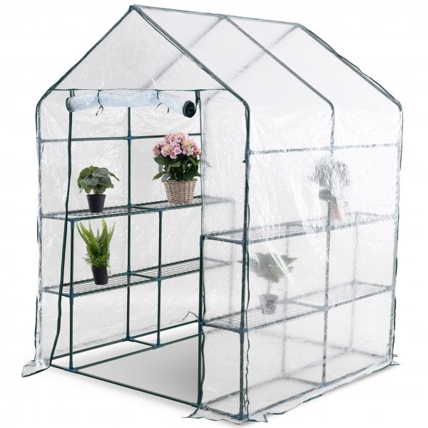 Drivhus i plast 2m² | Stålramme med PVC-belegg Drivhus i plast 2m² | Stålramme med PVC-belegg