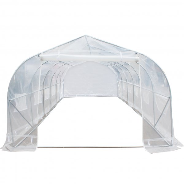 Tunneldrivhus 24m² | Stålramme med transparent PE plastdeksel Tunneldrivhus 24m² | Stålramme med transparent PE plastdeksel