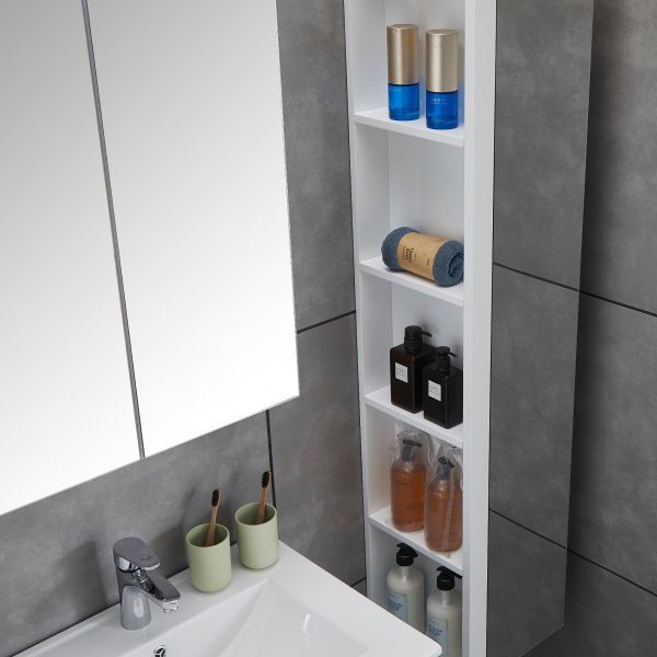 Stort baderomspakke | Kommode med vask| Høyglans hvit Stort baderomspakke | Kommode med vask| Høyglans hvit