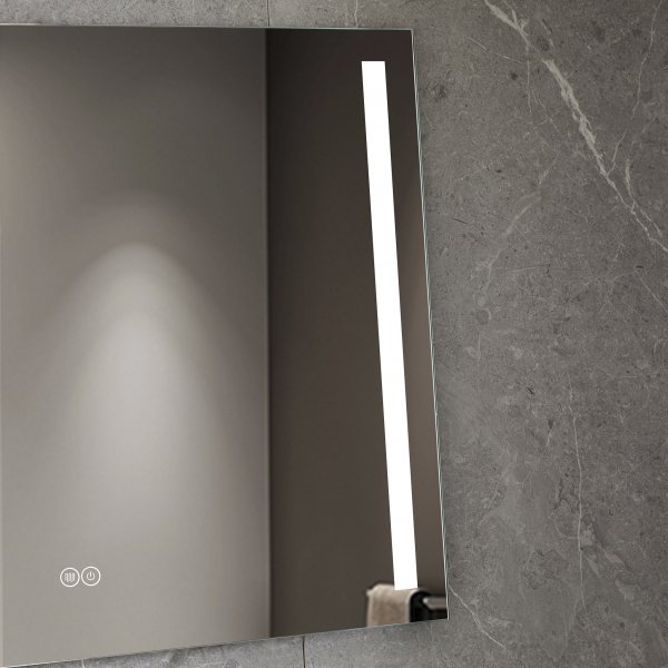 Baderomsspeil | LED lys sider | Dimmer og ber�ringskontroll | Rektangul�r