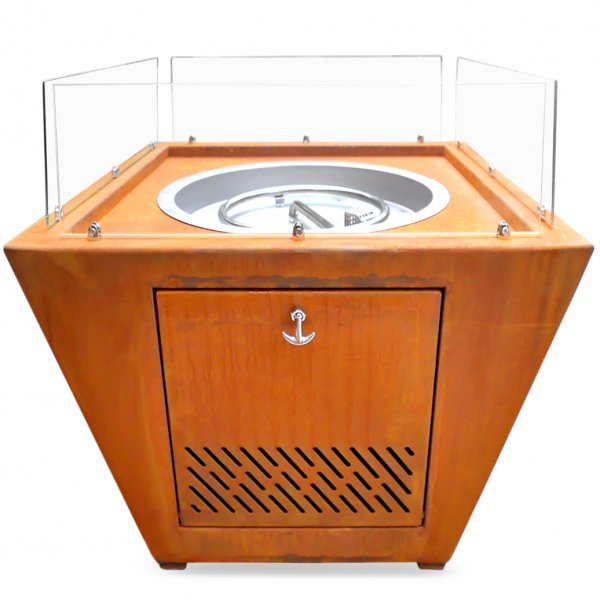 Gassdrevet peis laget av cortenstål | For utendørs bruk | Husum Gassdrevet peis laget av cortenstål | For utendørs bruk | Husum