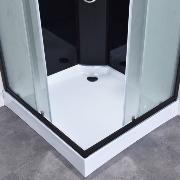 Komplett dusjkabinett med regndusj | Svart Komplett dusjkabinett med regndusj | Svart