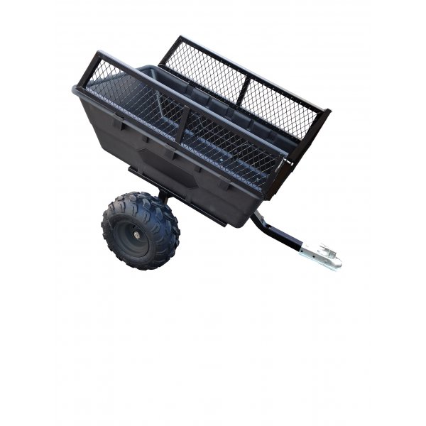 Robust ATV Trailer med Mesh | 700KG lastekapasitet og terrenghjul | Svart