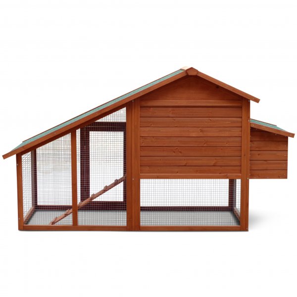 Stort hønsehus med hønsegård | Enkel rengjøring | Ferdig byggesett | 2x0,7x1,1m Stort hønsehus med hønsegård | Enkel rengjøring | Ferdig byggesett | 2x0,7x1,1m