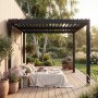1 Pergola 3 × 3 m med lamelltak | Grå stålpergola | Uteplass