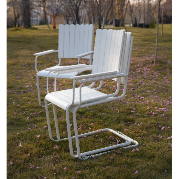 Rund hagemøbelgruppe utendørs | 6 stoler | Ø135 cm | Hvit | Glänta Rund hagemøbelgruppe utendørs | 6 stoler | Ø135 cm | Hvit | Glänta