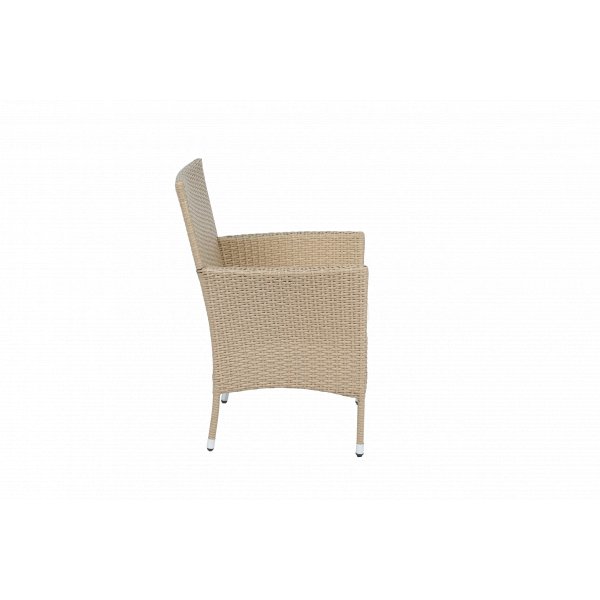 Rund spisegruppe utemøbler | Bord Ø100 cm og 4 stoler med puter | Tylösand beige Rund spisegruppe utemøbler | Bord Ø100 cm og 4 stoler med puter | Tylösand beige