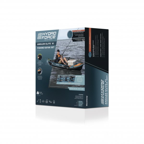 Fiskekajakk HydroForce Angler Elite 380x99 cm | Fish ruler, ripstop, komplett sett, Bestway 65197 Fiskekajakk HydroForce Angler Elite 380x99 cm | Fish ruler, ripstop, komplett sett, Bestway 65197